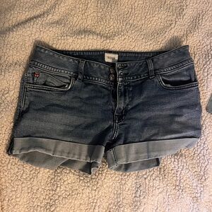 Hudson Jeans Women's Rolled Cuff Denim Shorts - Dark Blue